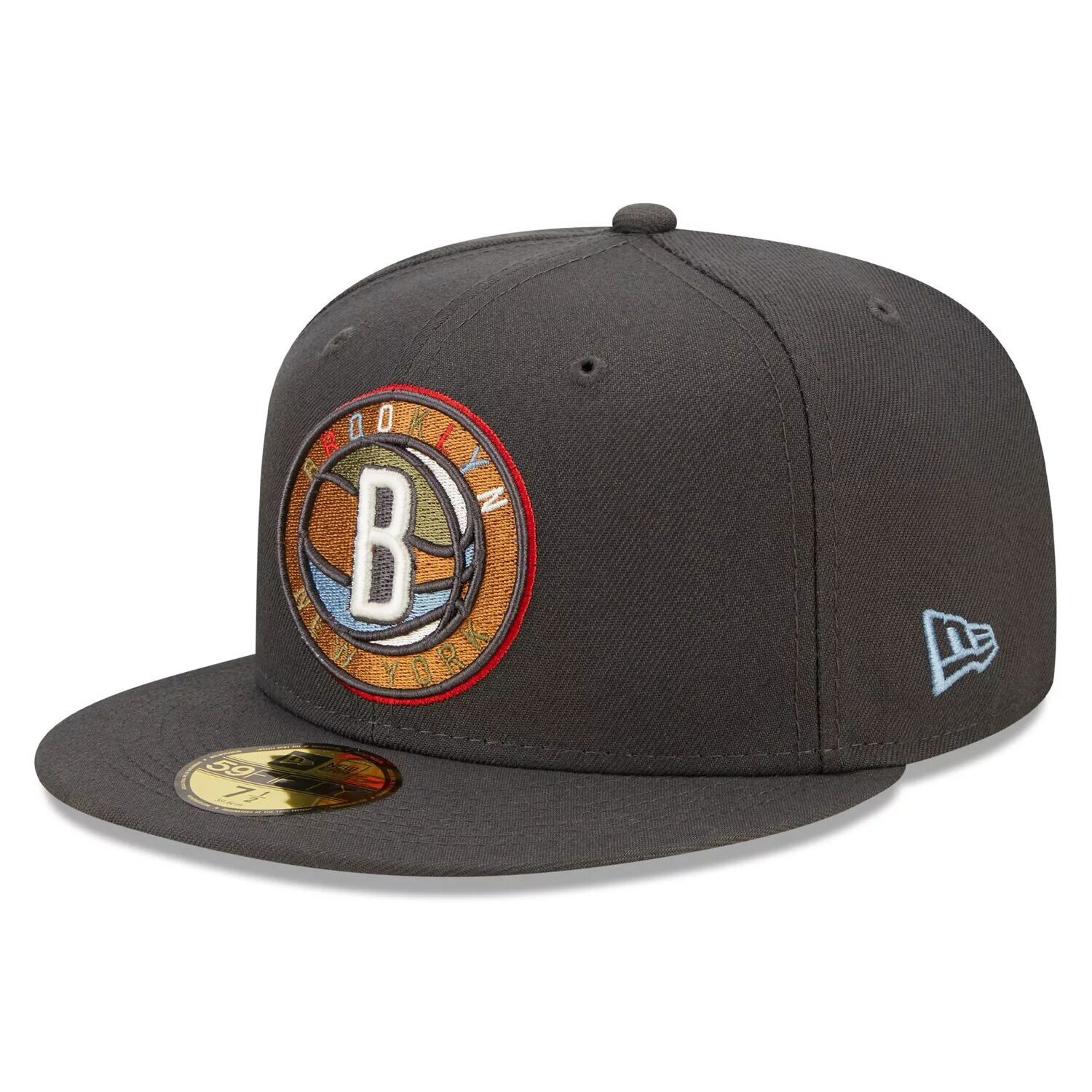 

Мужская темно-серая мужская бейсболка New Era Brooklyn Nets Multi-Color Pack 59FIFTY Облегающая шляпа