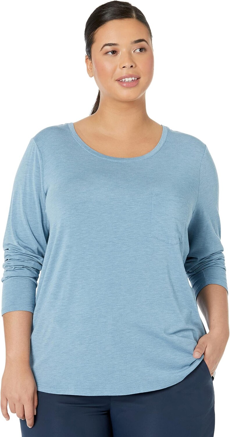 

Футболка Prana Plus Size Foundation Long Sleeve, цвет Sea Mist Heather