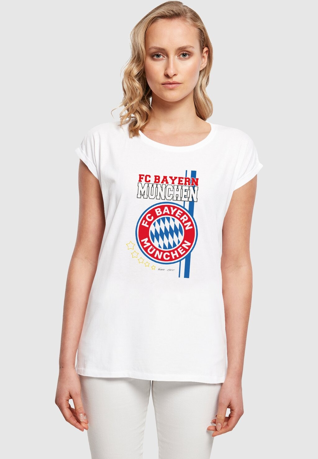 

Футболка с символикой EXTENDED SHOULDER FC Bayern München, цвет white