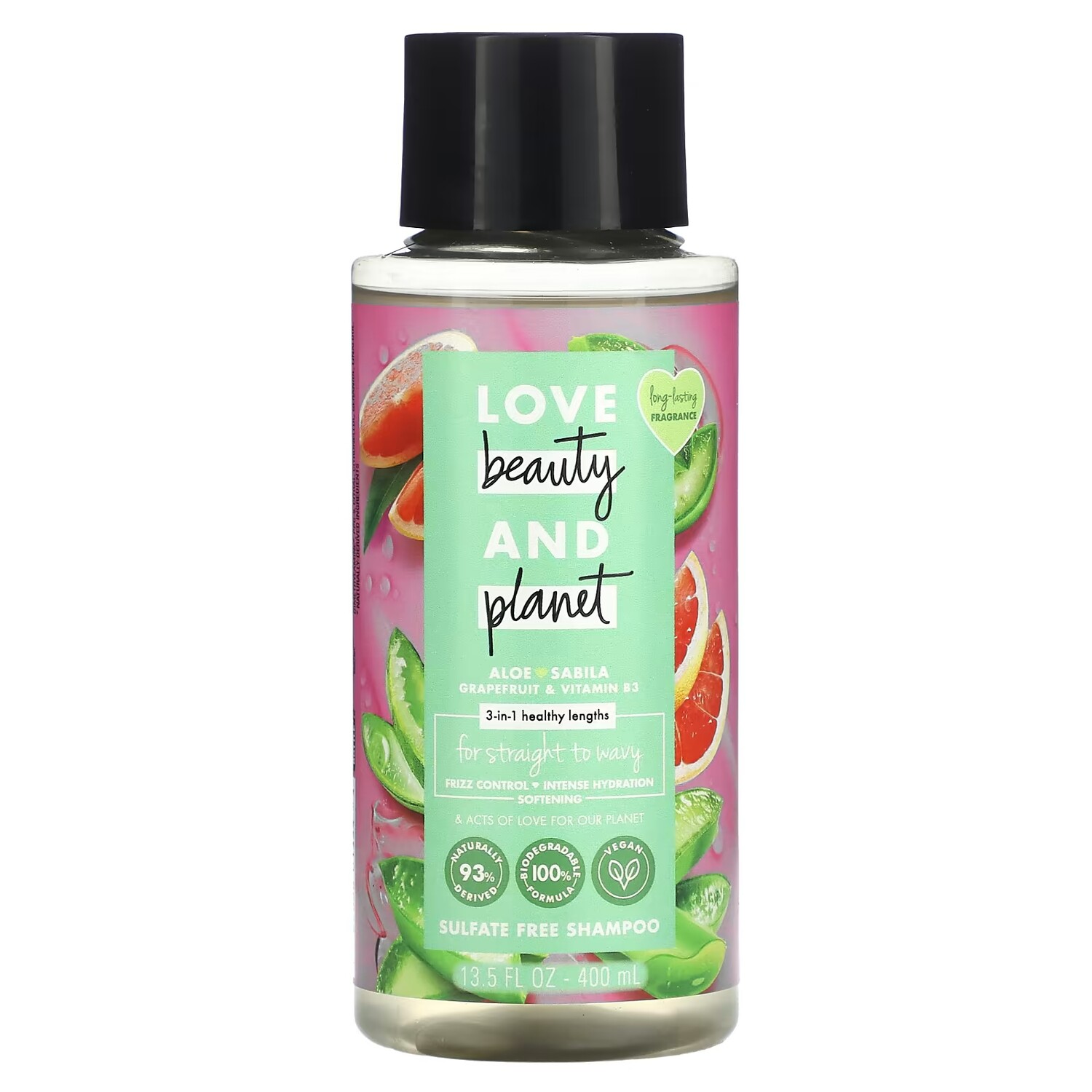 

Шампунь 3-в-1 Love Beauty and Planet, алоэ сабила, грейпфрут и витамин B3