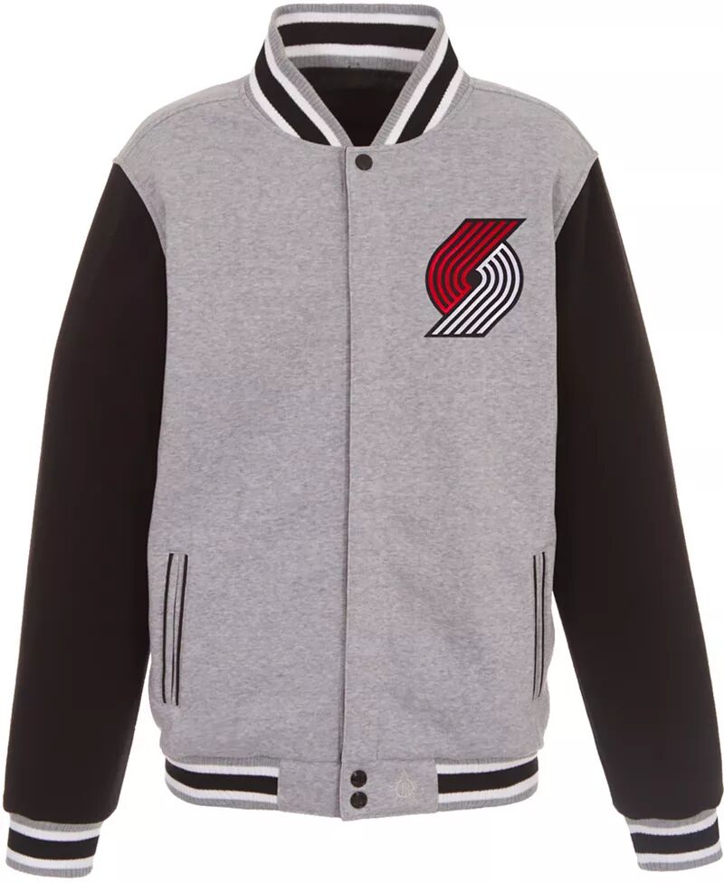 цена Мужская серая двусторонняя флисовая куртка Jh Design Portland Trail Blazers