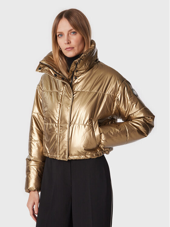

Золотой пуховик оверсайз Dkny Sport, желтый