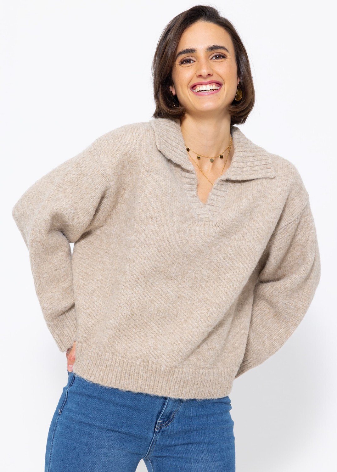 

Свитер SASSYCLASSY Oversize Strick, бежевый