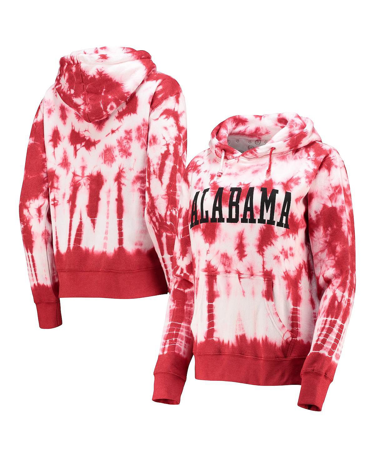 

Женский пуловер с капюшоном Crimson Alabama Crimson Tide Campus Tie-Dye Pressbox