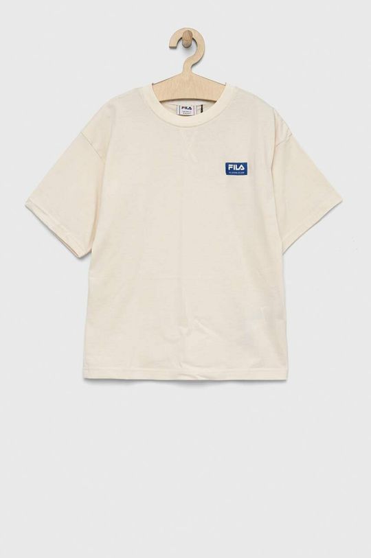 Детская хлопковая футболка Fila, бежевый детская юбка fila бежевый