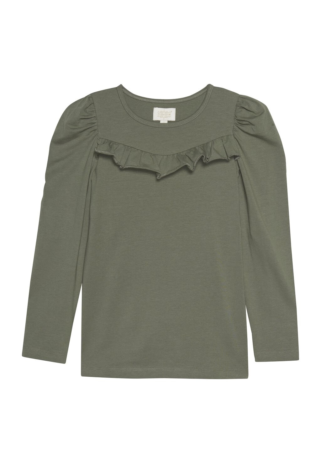 

Топ с длинными рукавами RUFFLE Creamie, цвет deep lichen green