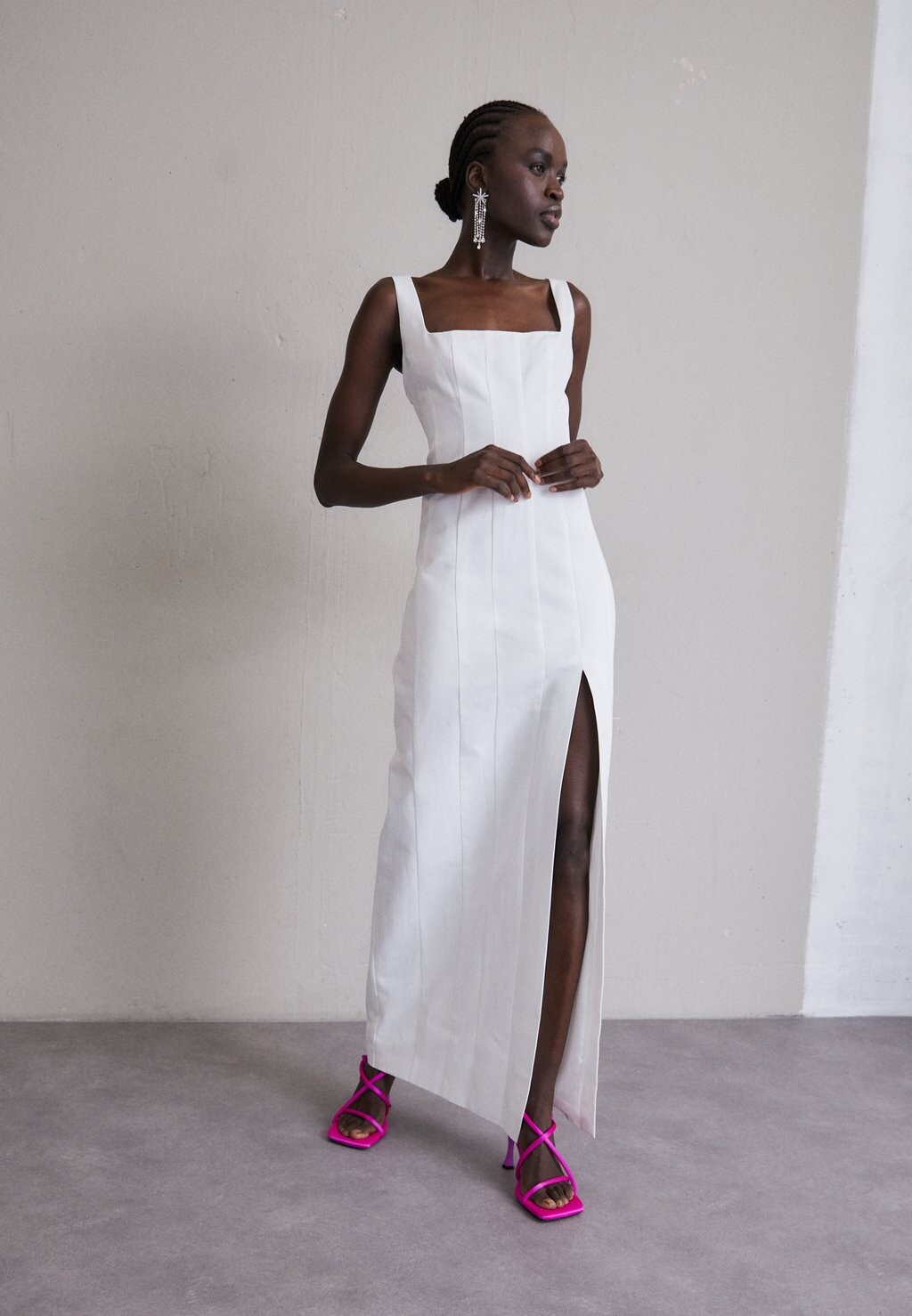

Вечернее платье Portrait Dress STAUD, белый, Черный, Вечернее платье Portrait Dress STAUD, белый