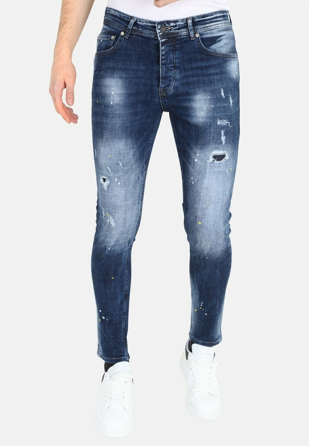 

Джинсы облегающего кроя PAINT SPLATTER GATEN Local Fanatic, синий