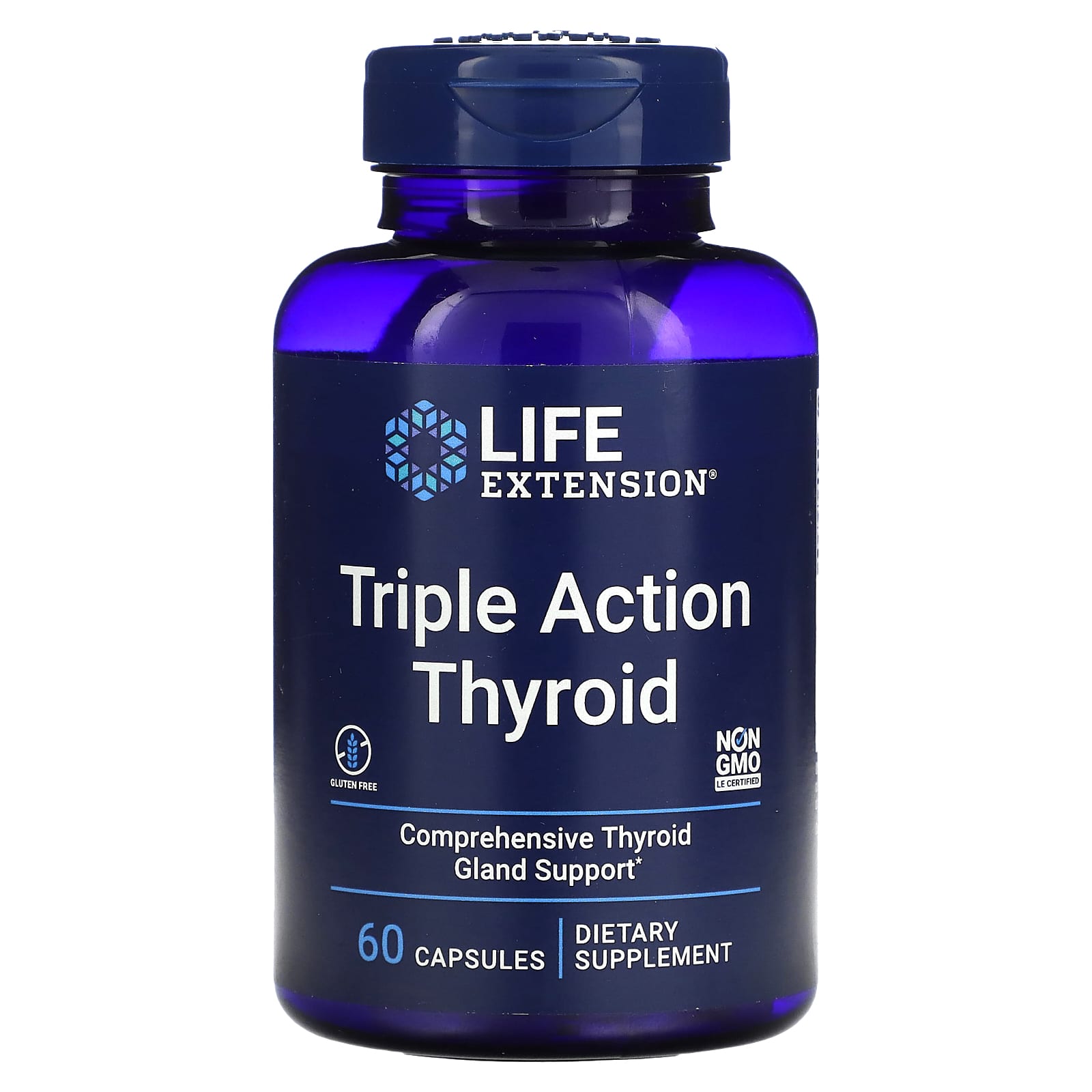 

Triple Action Thyroid, комплекс для здоровья щитовидной железы тройного действия, 60 капсул, Life Extension