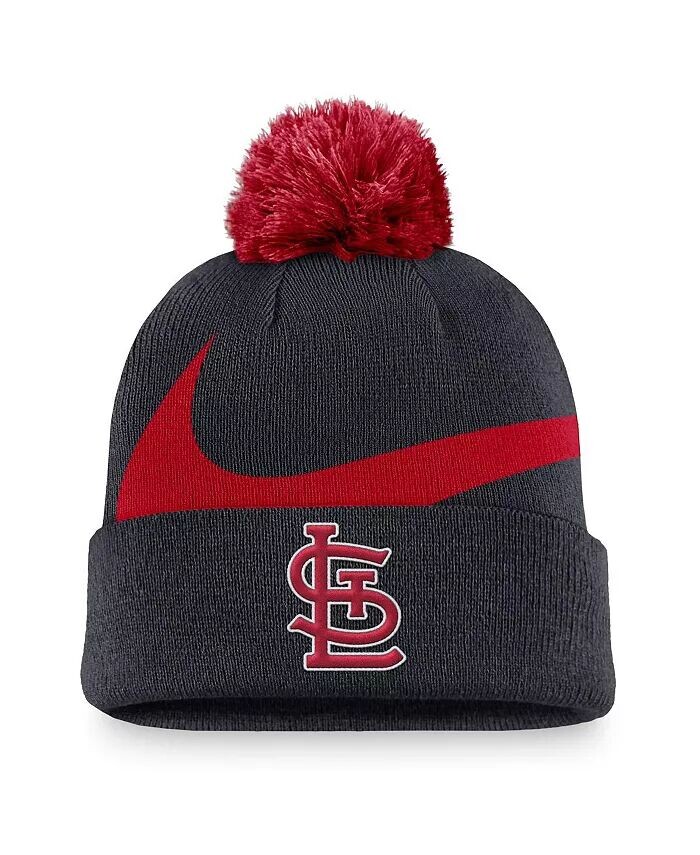

Мужская темно-синяя вязаная шапка St. Louis Cardinals с козырьком и манжетами с помпоном Nike, синий