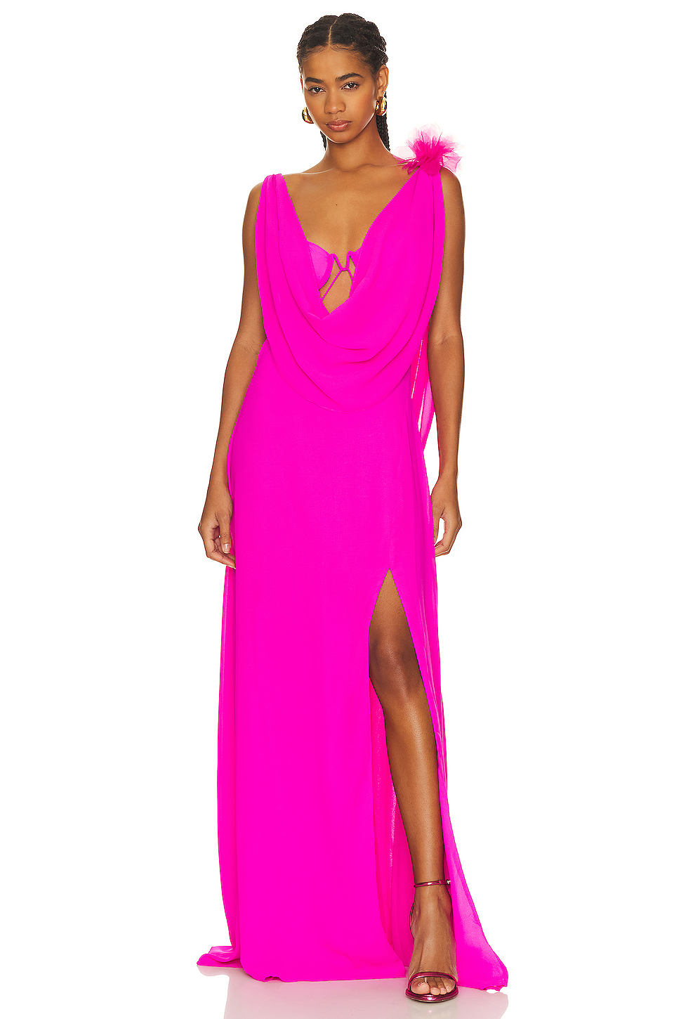 Платье For Love & Lemons Davis Gown, розовый