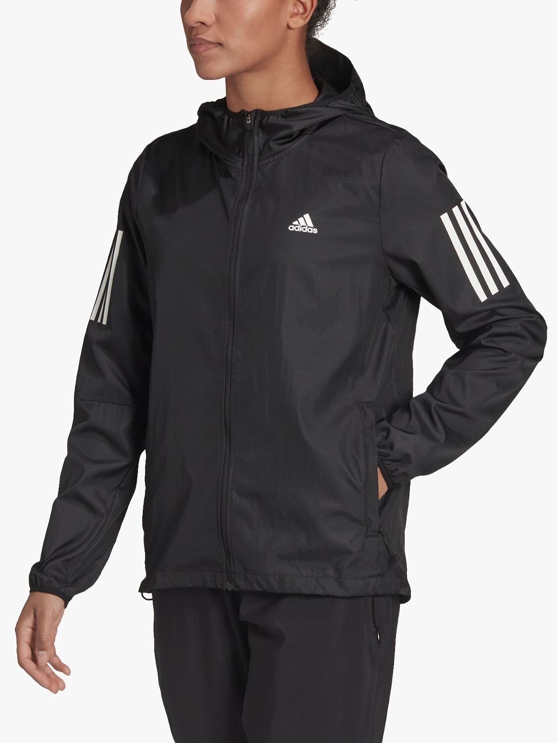 

Женская беговая куртка adidas Own The Run Hooded Windbreaker, черная, Черный