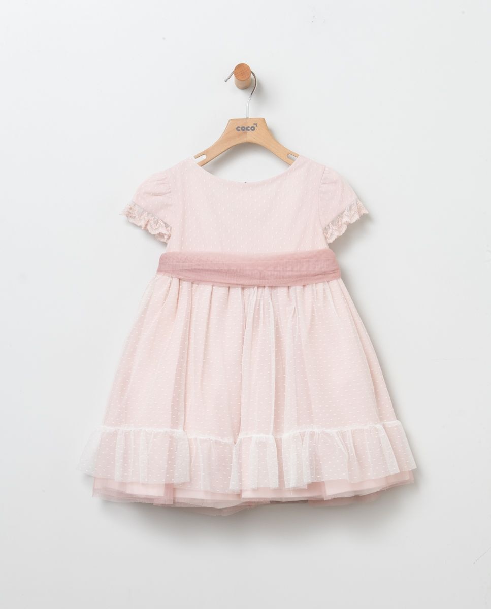 цена Однотонное девичье платье с короткими рукавами Coco Acqua, розовый