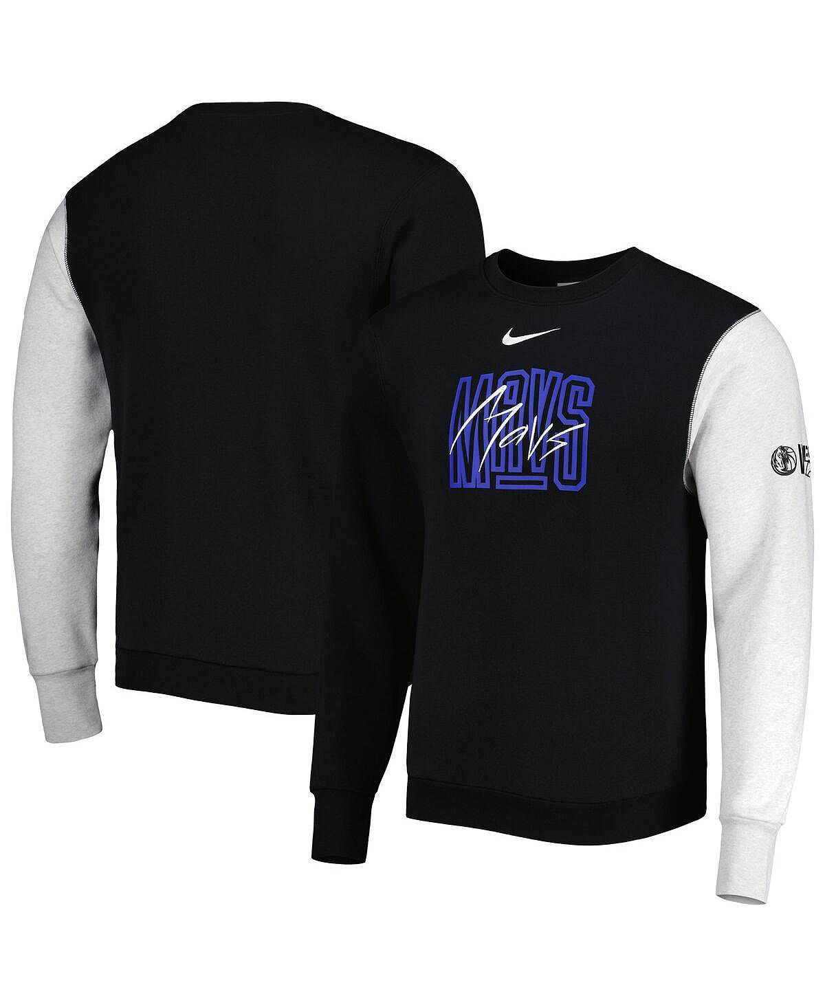 Мужской черный, Хизер-серый пуловер Dallas Mavericks Courtside Versus Force & Flight Nike equality dallas mavericks sleeveless