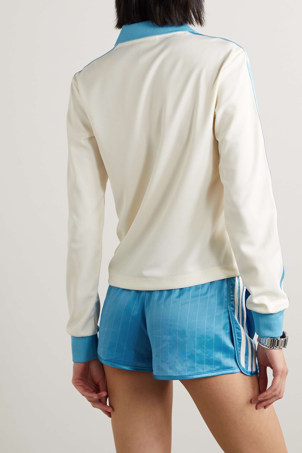

ADIDAS ORIGINALS + Топ из эластичного джерси с принтом Sporty & Rich, кремовый