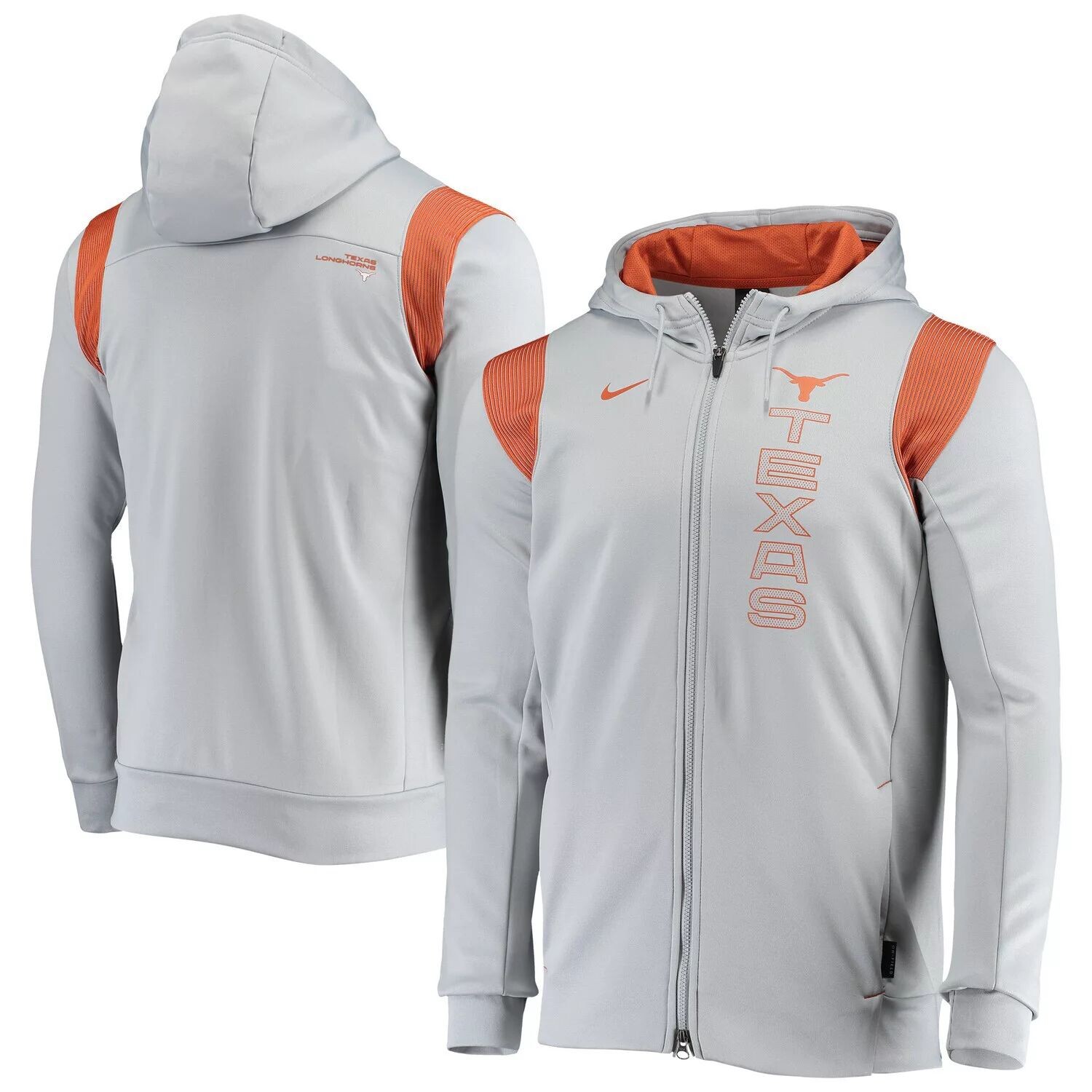 

Мужская серая толстовка с молнией во всю длину Nike Texas Longhorns 2021 Sideline Performance, Серый