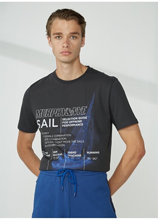

Простая черная мужская футболка с круглым вырезом RIG T-SHIRT Murphy&Nye, черный