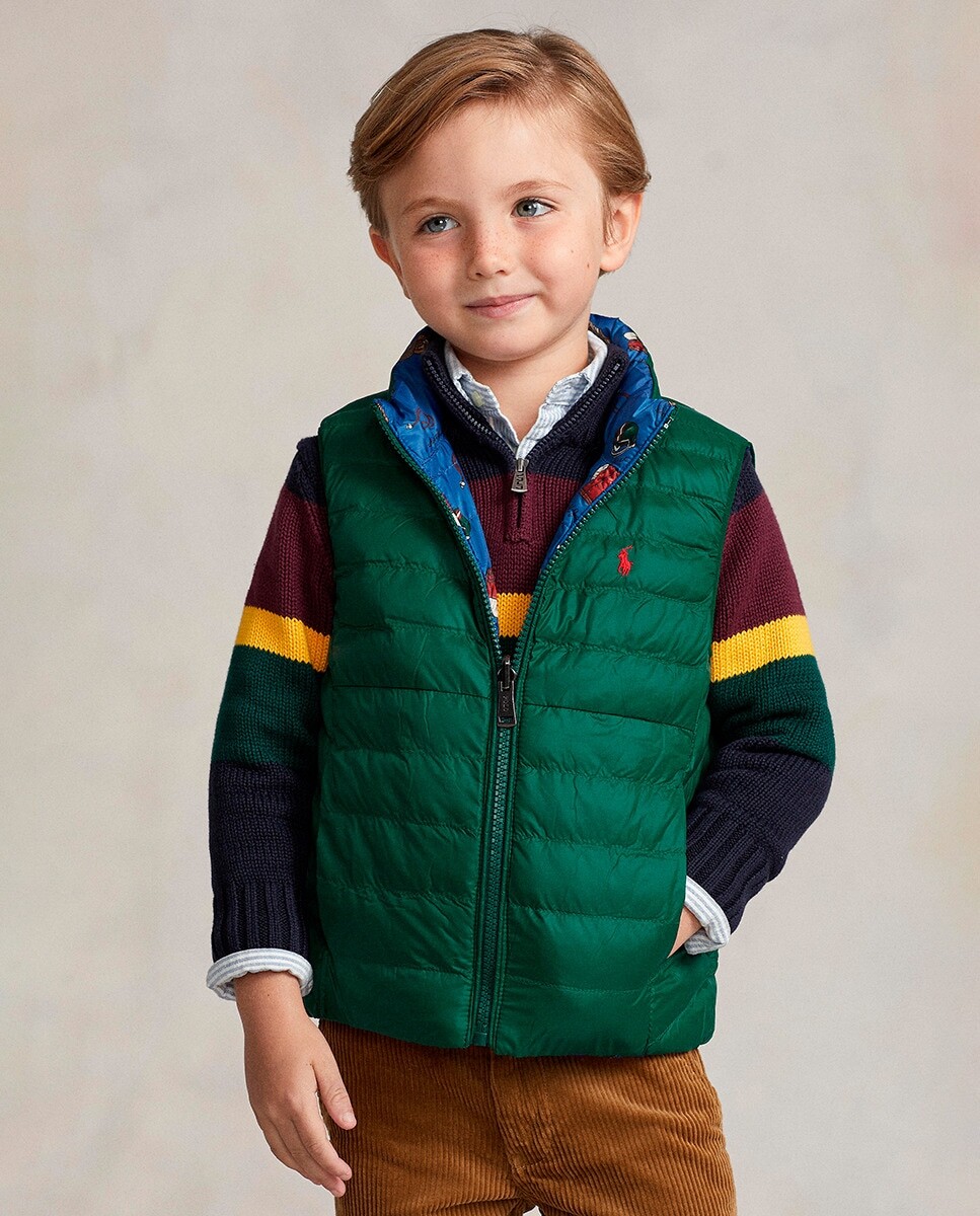 

Двусторонний стеганый жилет для мальчика Polo Ralph Lauren, зеленый