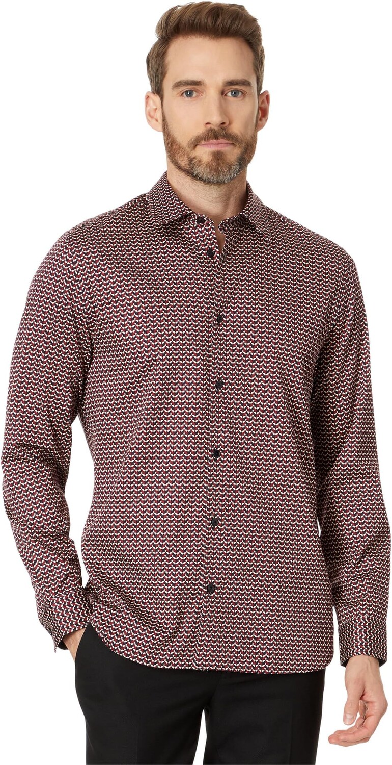 

Куртка Laceby Geo Print Shirt Long Sleeve Ted Baker, темно-красный