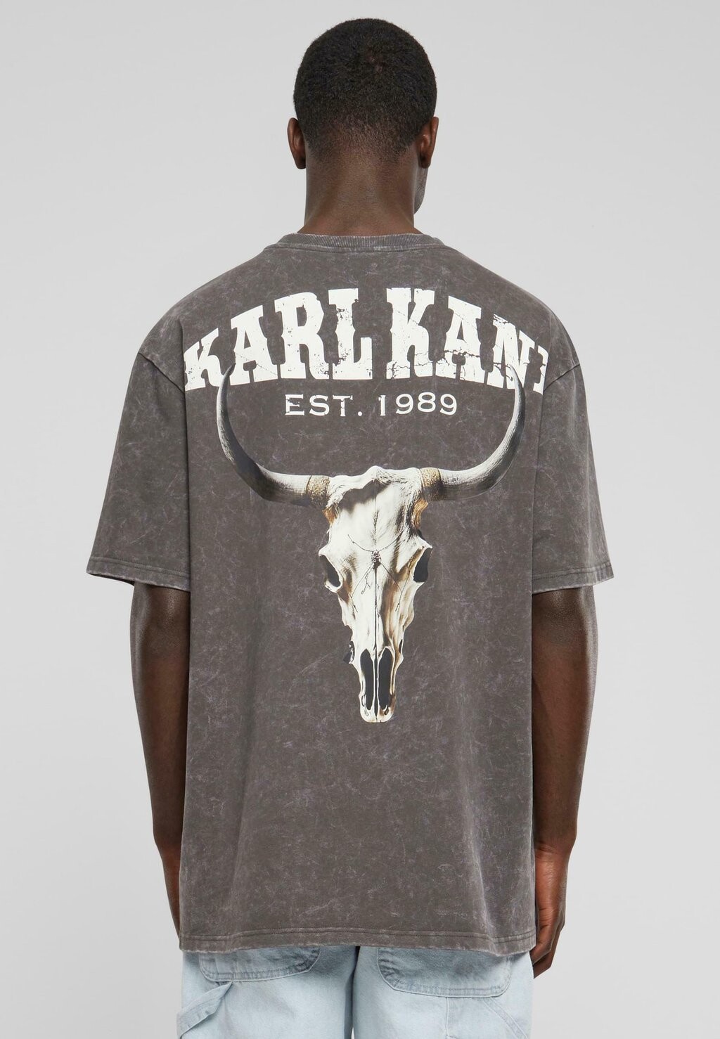 

Футболка с принтом SMALL SIGNATURE WASHED HEAVY SKULL TEE Karl Kani, цвет anthracite