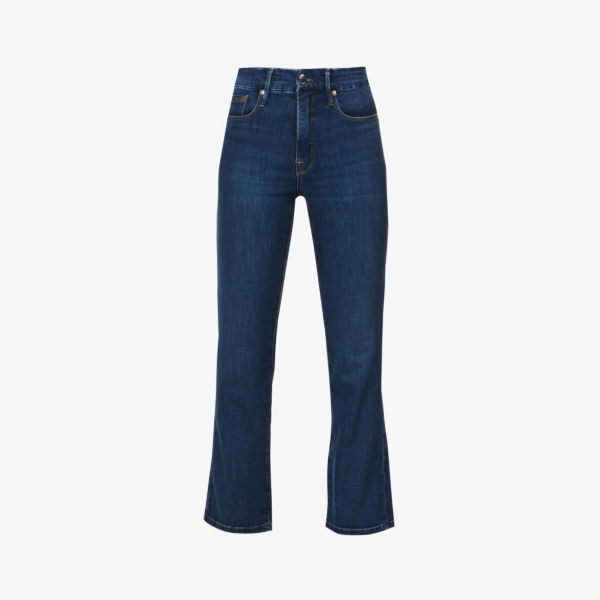 

Джинсы Good Legs прямого кроя из хлопкового денима стрейч Good American, синий