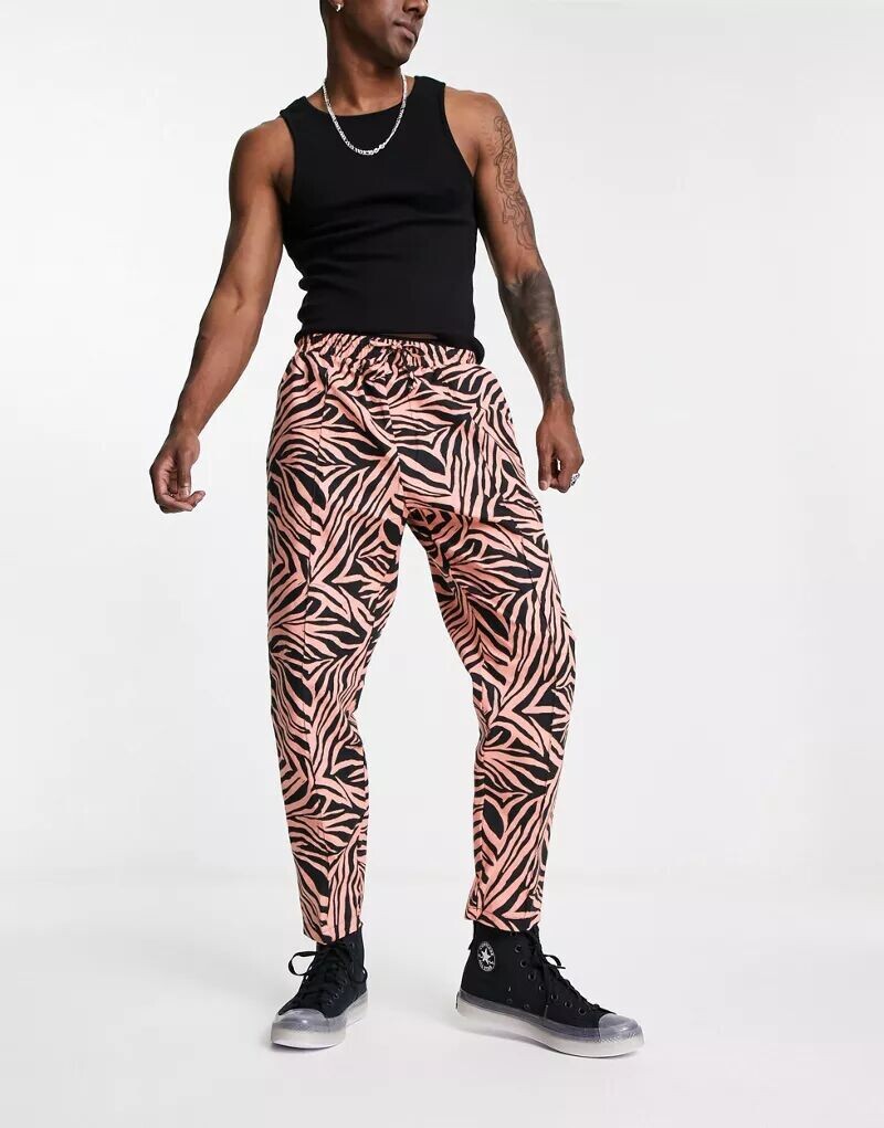 

Зауженные брюки с тигровым принтом ASOS KENYA