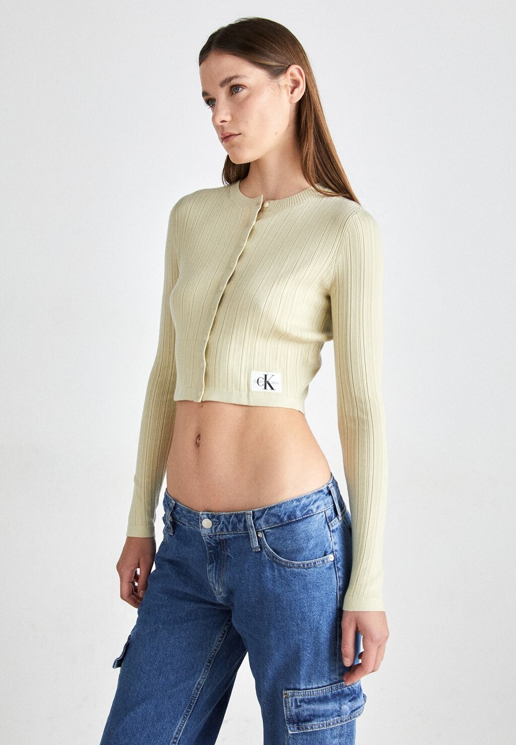 

Кардиган LABEL CARDIGAN Calvin Klein Jeans, бежевый