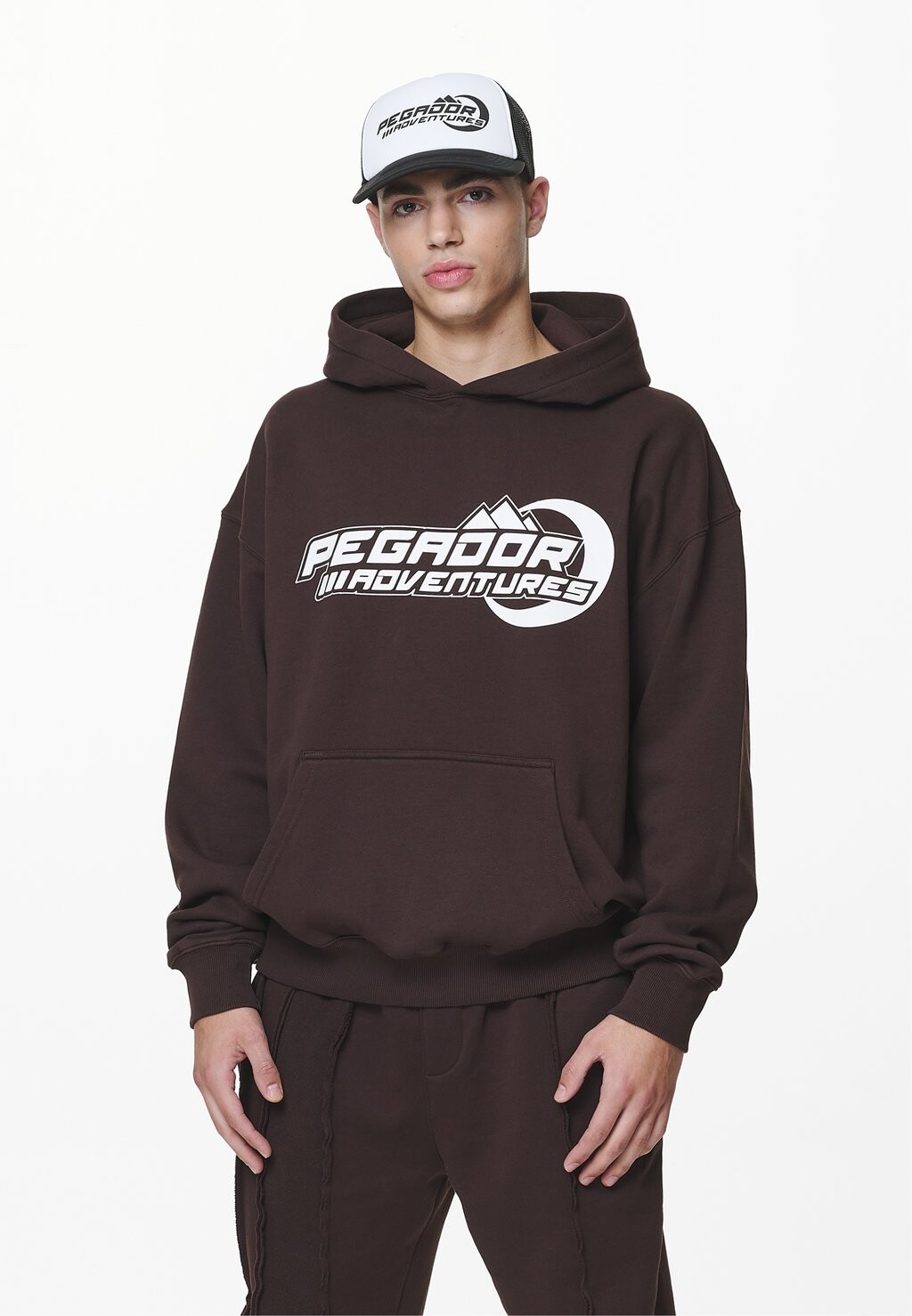 Толстовка Pegador EAZOR OVERSIZED HOODIE, мытый дуб коричневый