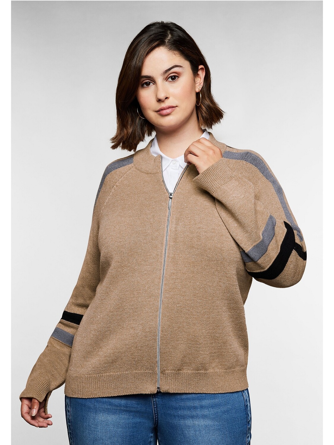 

Кардиган sheego Strickjacke, цвет cappuccino meliert