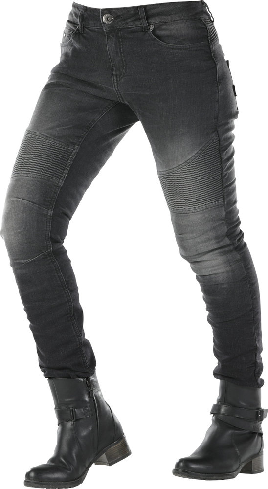 Женские мотоциклетные джинсы Imola Overlap, потертый черный перекрас