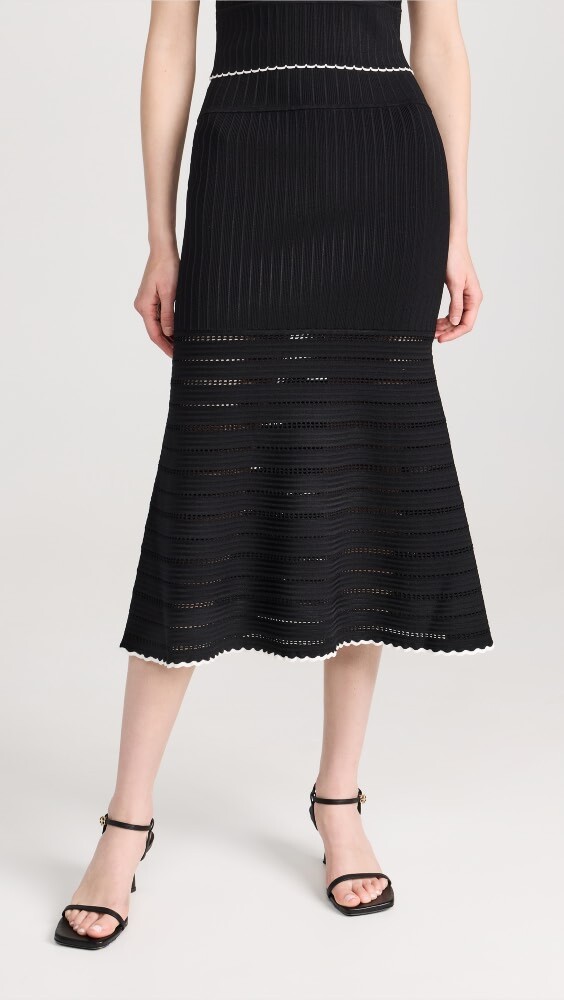 

Юбка Victoria Beckham Flared Midi, черный