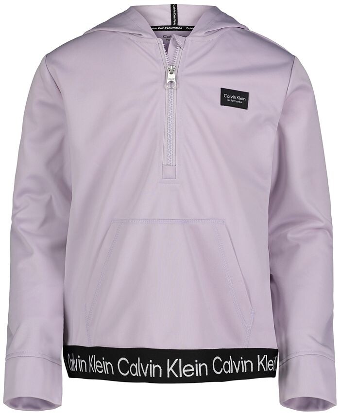 

Толстовка с эластичным низом и молнией 1/4 с логотипом Big Girls Calvin Klein, фиолетовый