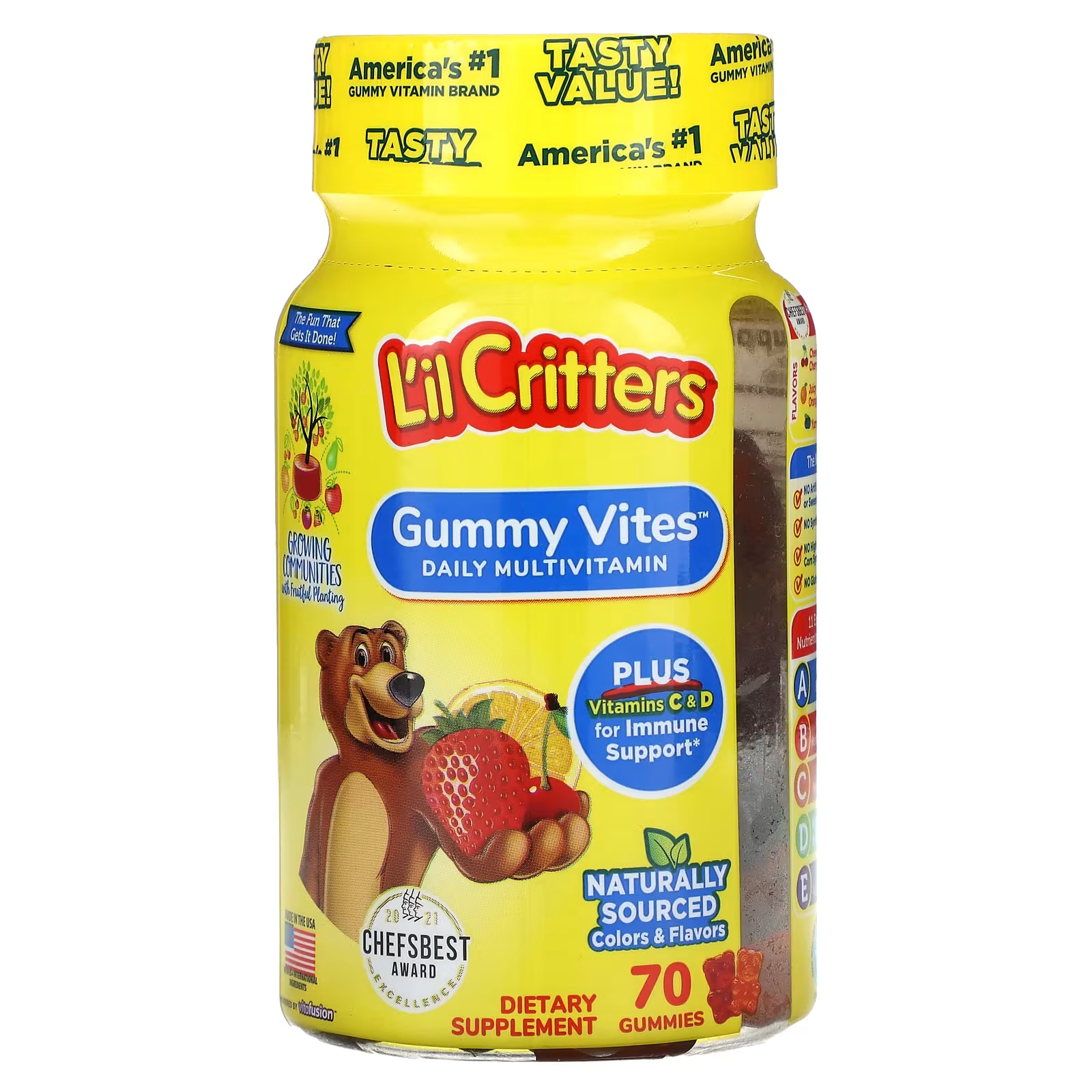 Мультивитамины ежедневные L'il Critters Gummy Vites, 70 жевательных конфет l il critters gummy vites ежедневные мультивитамины 190 жевательных мармеладок