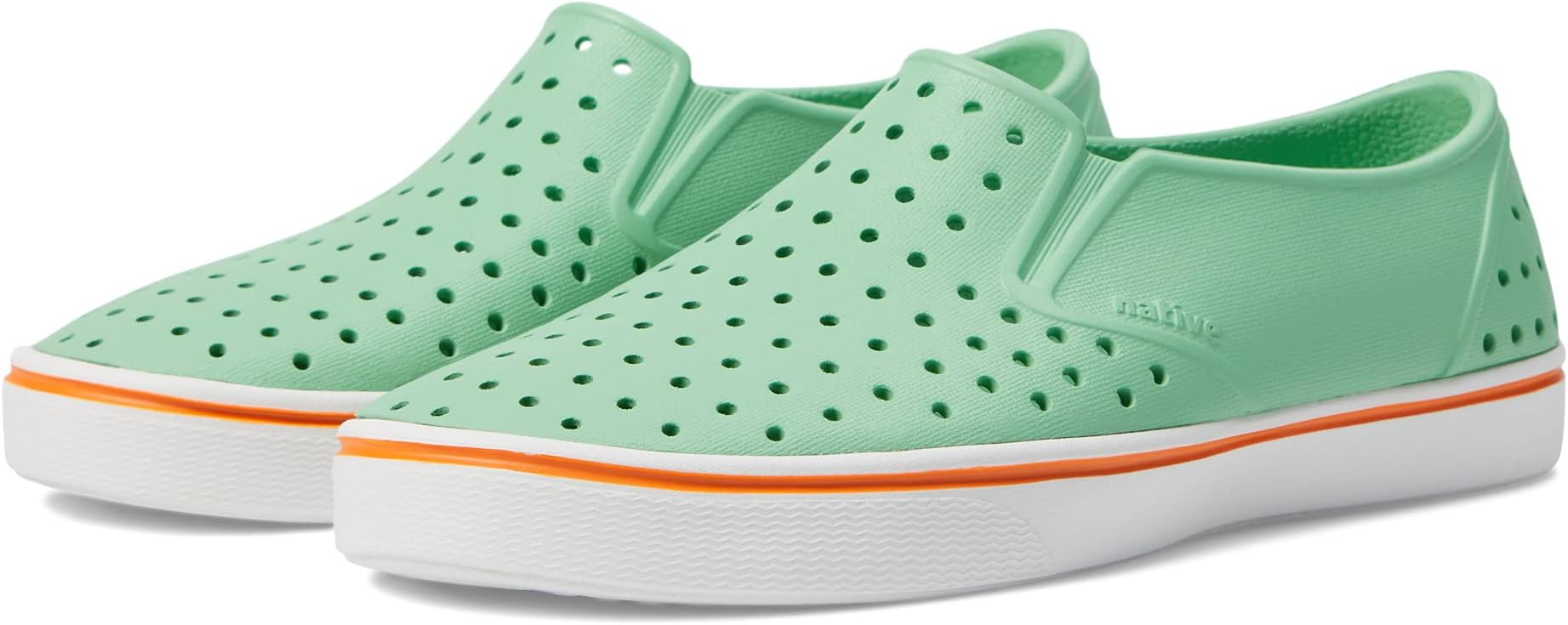 

Кроссовки Miles Slip-On Sneakers Native Shoes Kids, цвет Candy Green/Shell White/City Orange