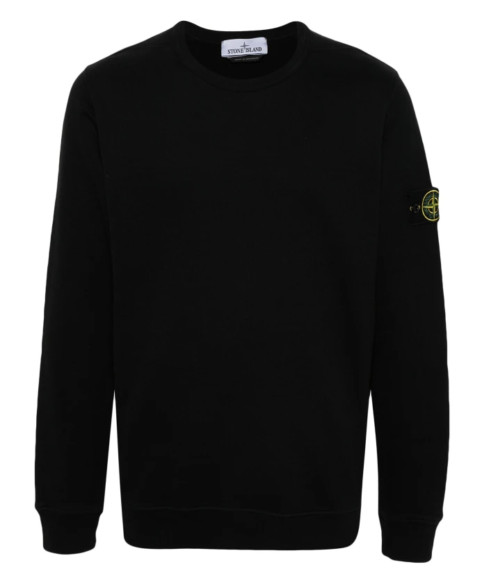 

Толстовка из органического хлопка с круглым вырезом Stone Island, черный