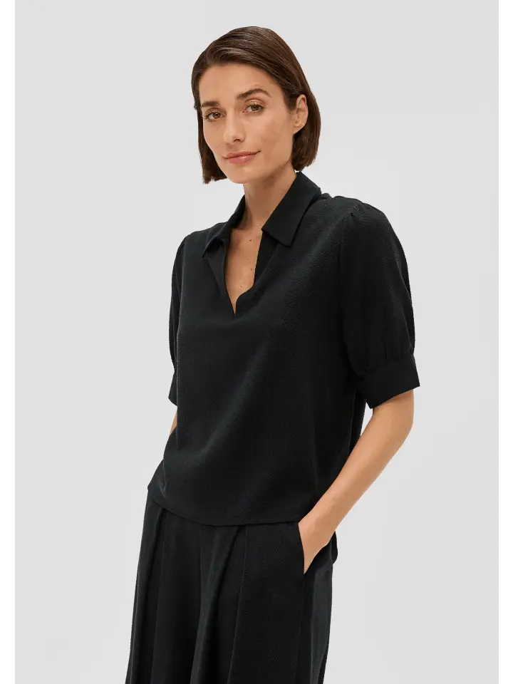 

Блуза sOliver BLACK LABEL kurzarm, черный