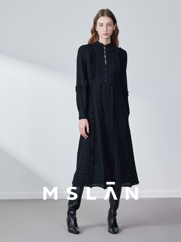 

Платье Mslan с рюшами, черный