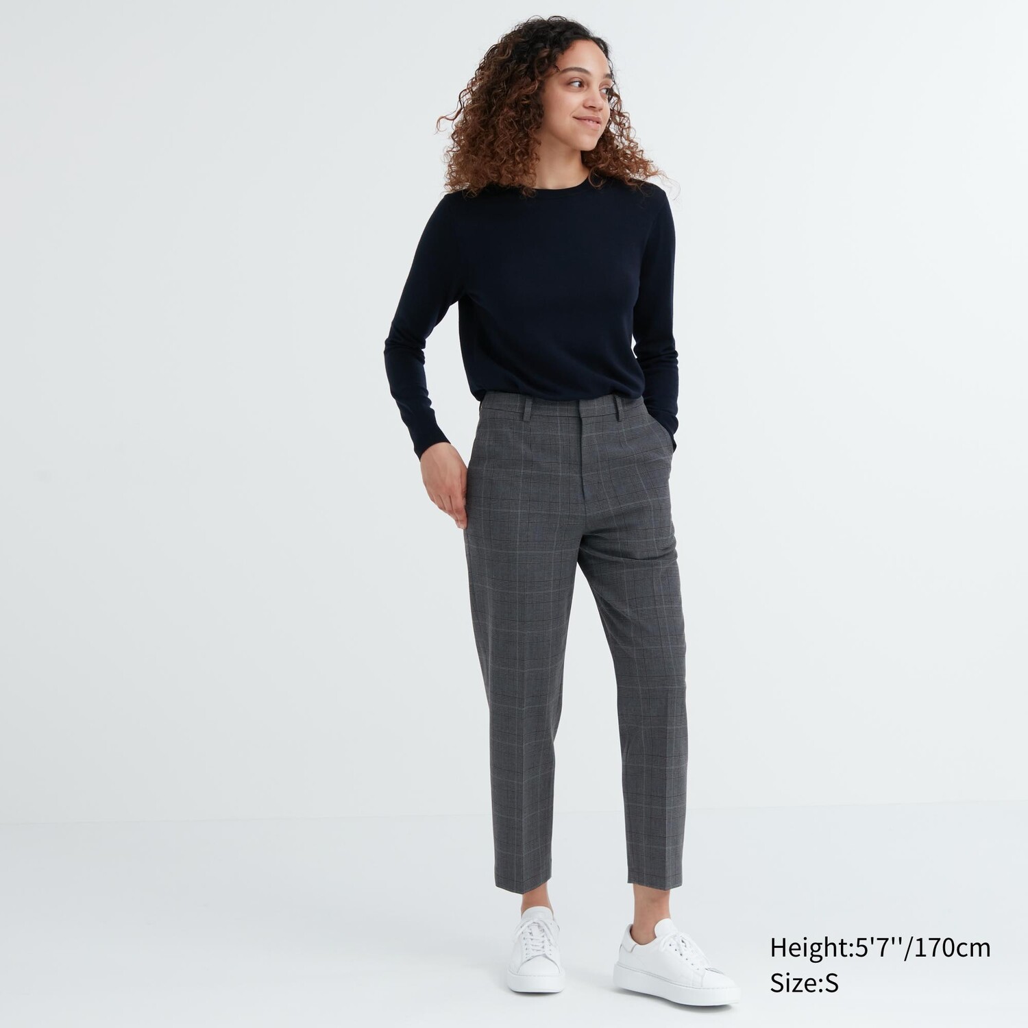 

Брюки в клетку Smart Glen длиной до щиколотки Uniqlo, темно-серый