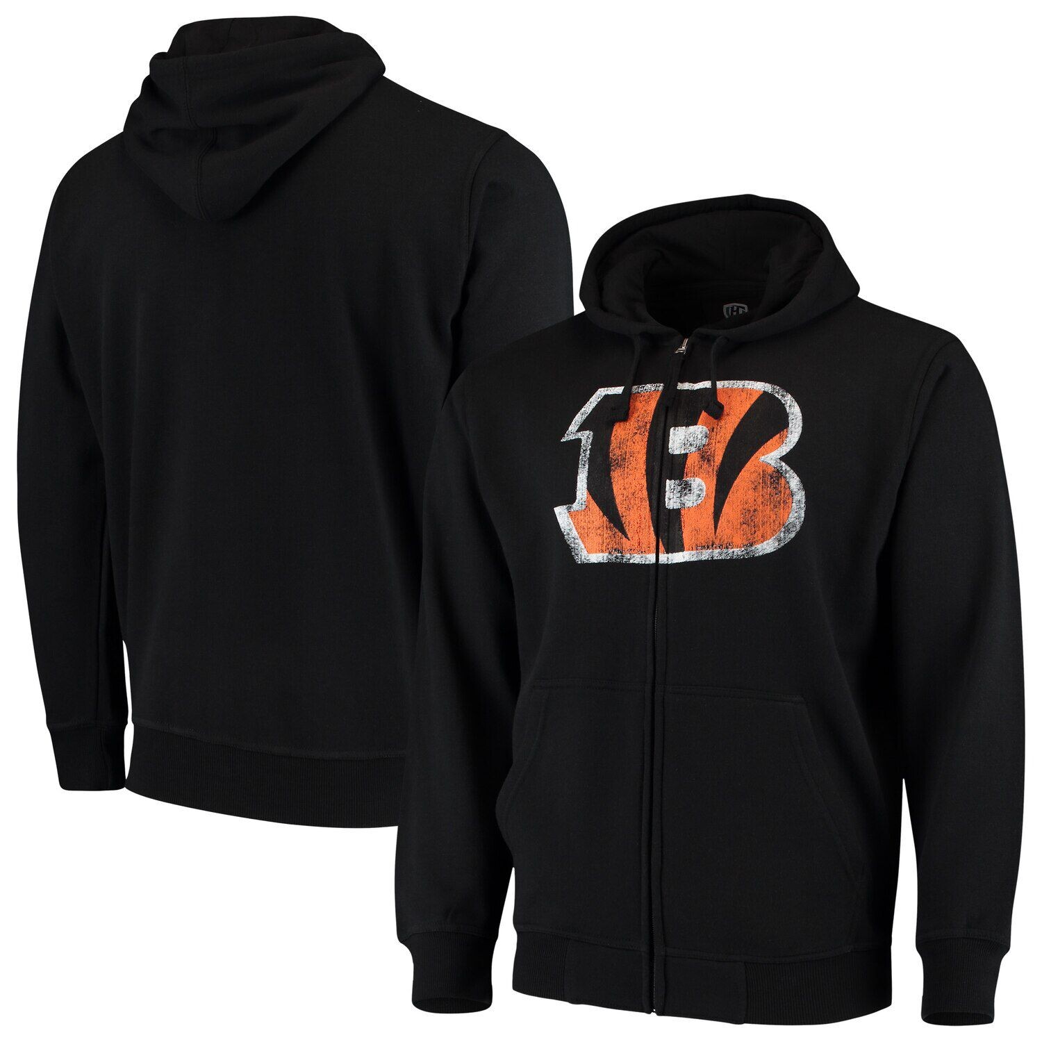 

Мужская черная толстовка с молнией во всю длину и логотипом G-III Sports by Carl Banks Cincinnati Bengals Primary Starter, Черный