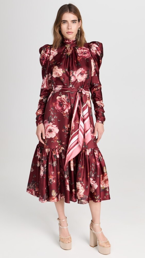 

Платье Zimmermann Gathered Frill, бордовый