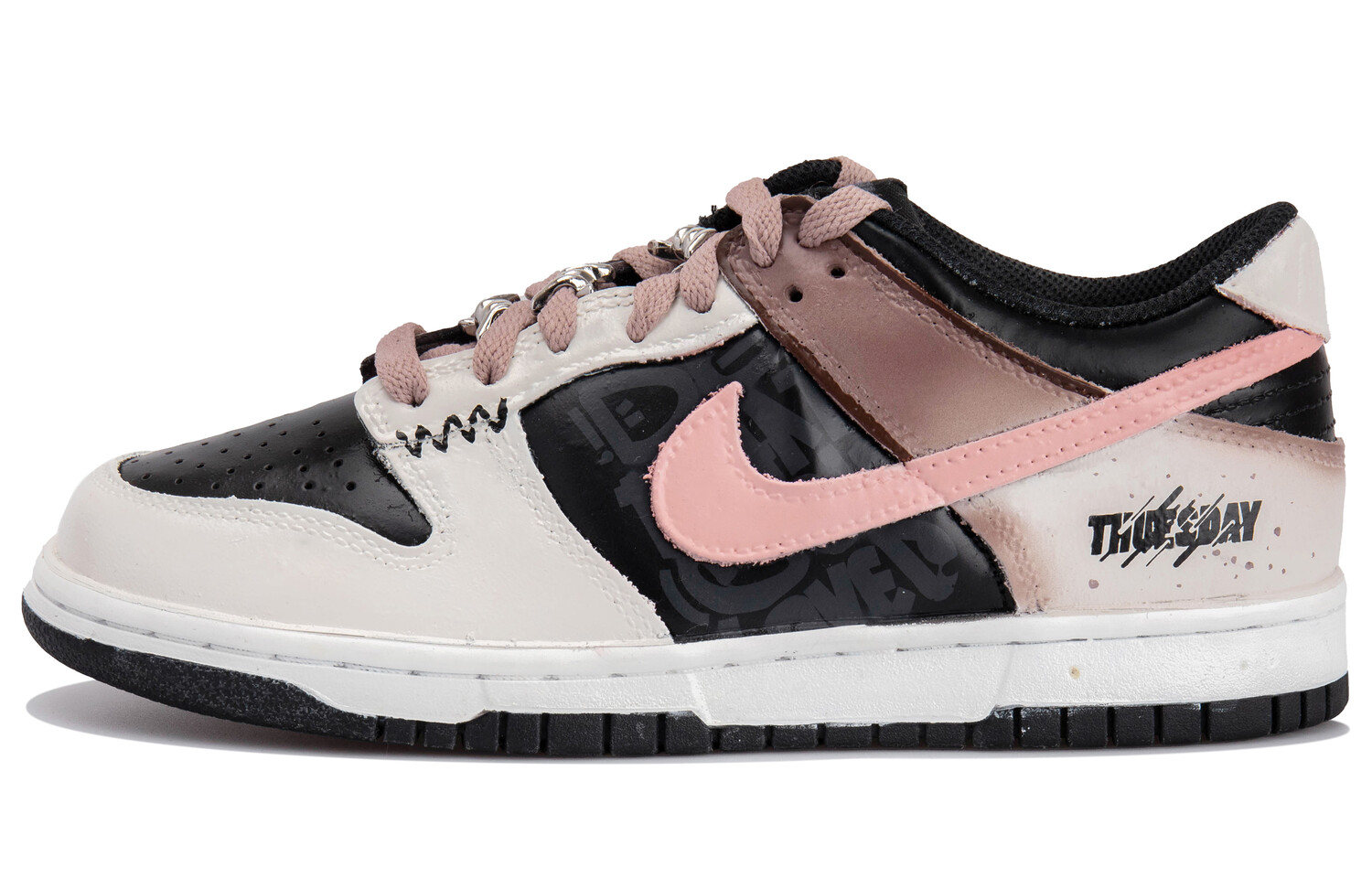 

Кроссовки Nike Dunk Skateboarding Shoes Men Low-top Black/white/pink, черный