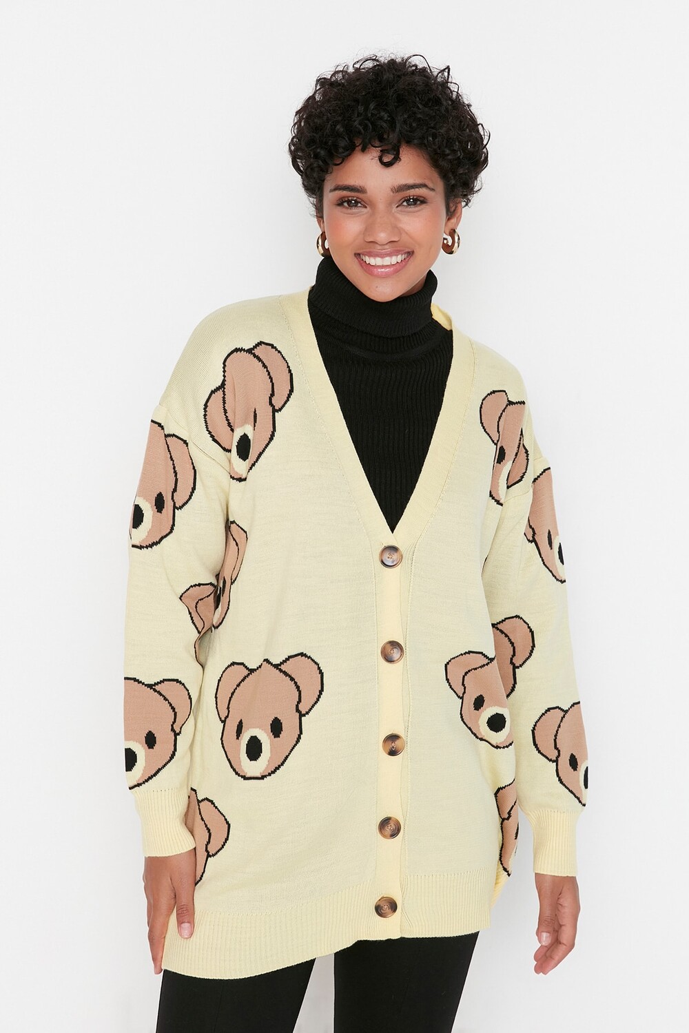 

Кардиган - Желтый - Свободный крой Trendyol Modest, желтый