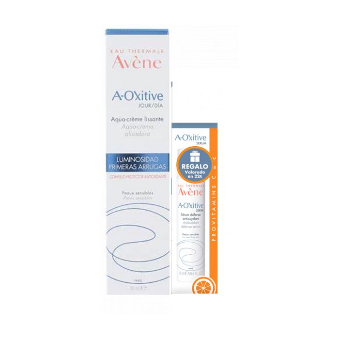 Набор косметики A-OXitive Día Aqua crema alisadora + A-OXitive Sérum Defensa antioxidante Avene, Set 2 productos