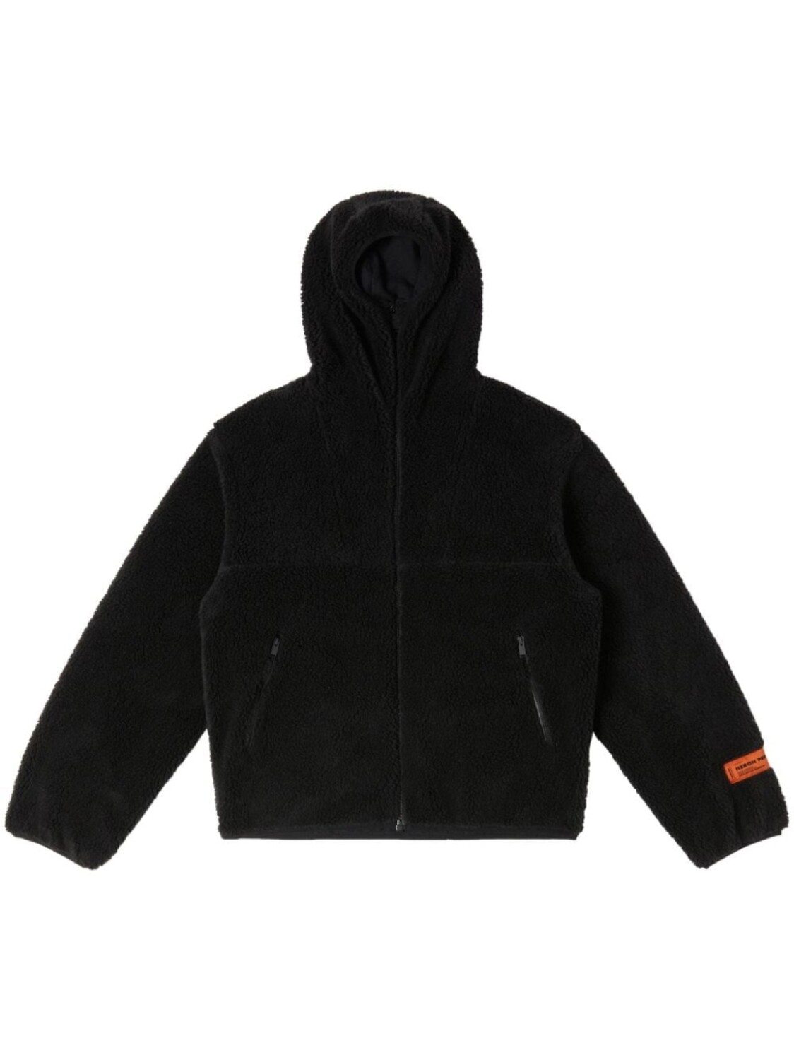 

Heron Preston флисовая куртка с капюшоном и нашивкой-логотипом, черный