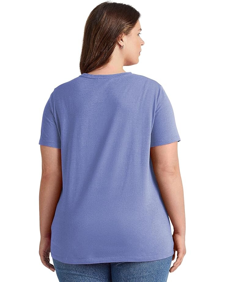 Футболка LAUREN Ralph Lauren Plus Size Eyelet Logo Jersey Tee, цвет Blue Loch