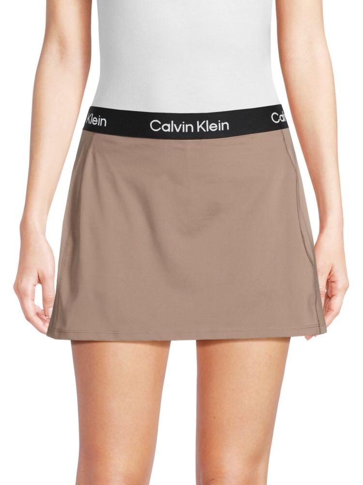 

Мини-юбка трапециевидной формы с поясом и логотипом Calvin Klein, цвет Moon Rock