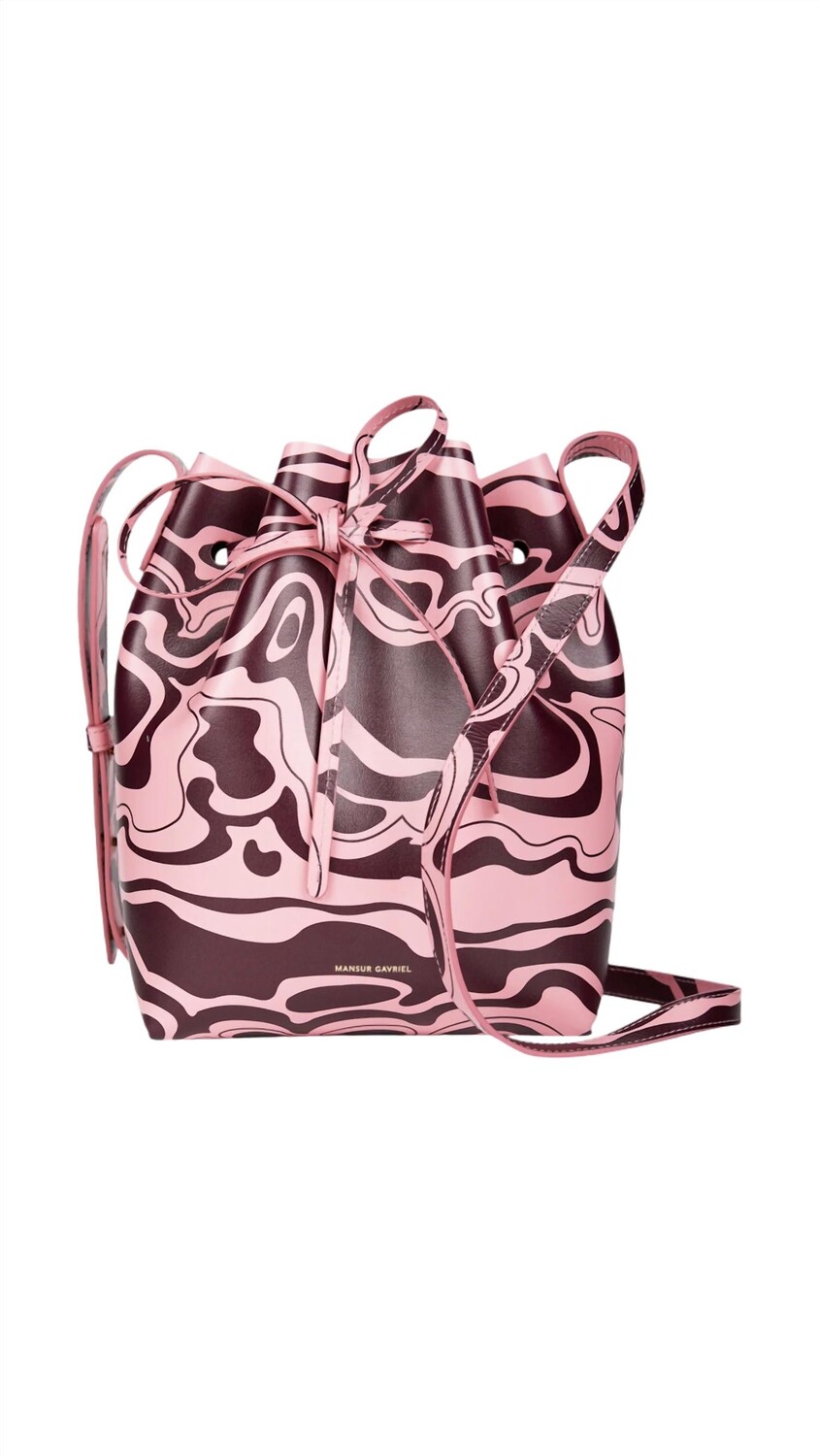 

Мини-сумка-ведро цвета фламинго/сливы Mansur Gavriel
