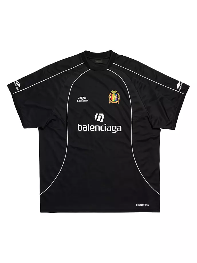 Футболка большого размера Lion Crest Soccer Balenciaga, черный
