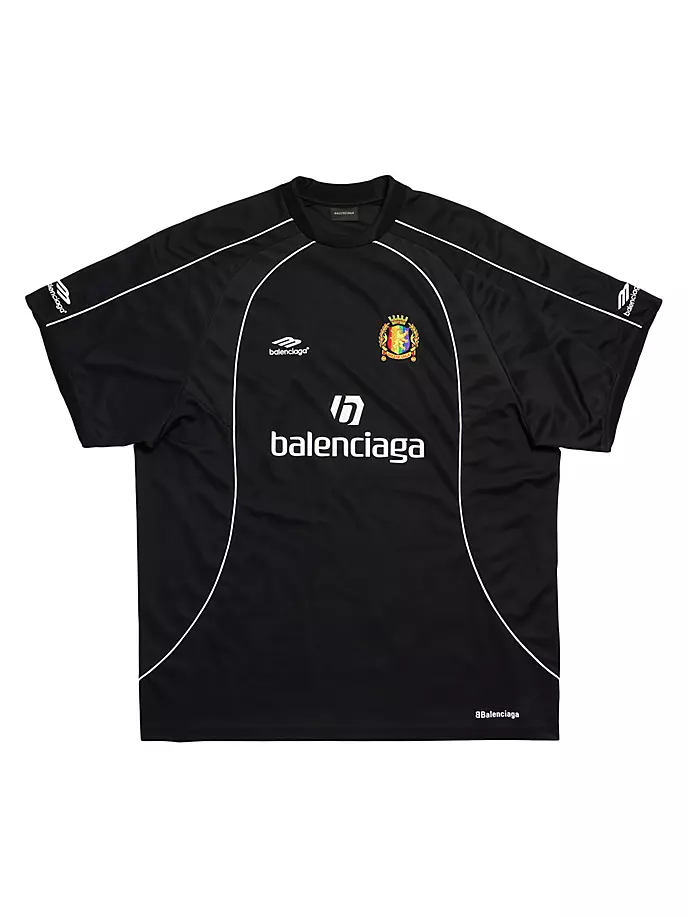 

Футболка большого размера Lion Crest Soccer Balenciaga, черный