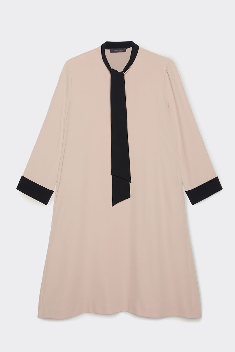 Платье с контрастами Elena Mirò, черный блуза с низким воротником elena mirò красный